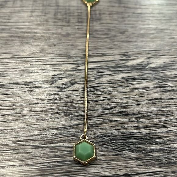 Park Lane NWOT gold and green beaded drop long necklace - Picture 8 of 12